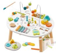 NEW Giant bean Montessori 11-in-1 Wooden Activity Table, 16.5"x14.2"x21.3", Multicolor Sensory Toy