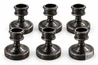 New Set of 6 Black Taper Candle Holders &mdash; 2.8" Tall