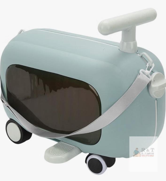 NEW Asixxsix Kids Ride-On Luggage, Light Blue, 18.5" x 10.83" x 14.57", 26L Capacity, 110 lb Load