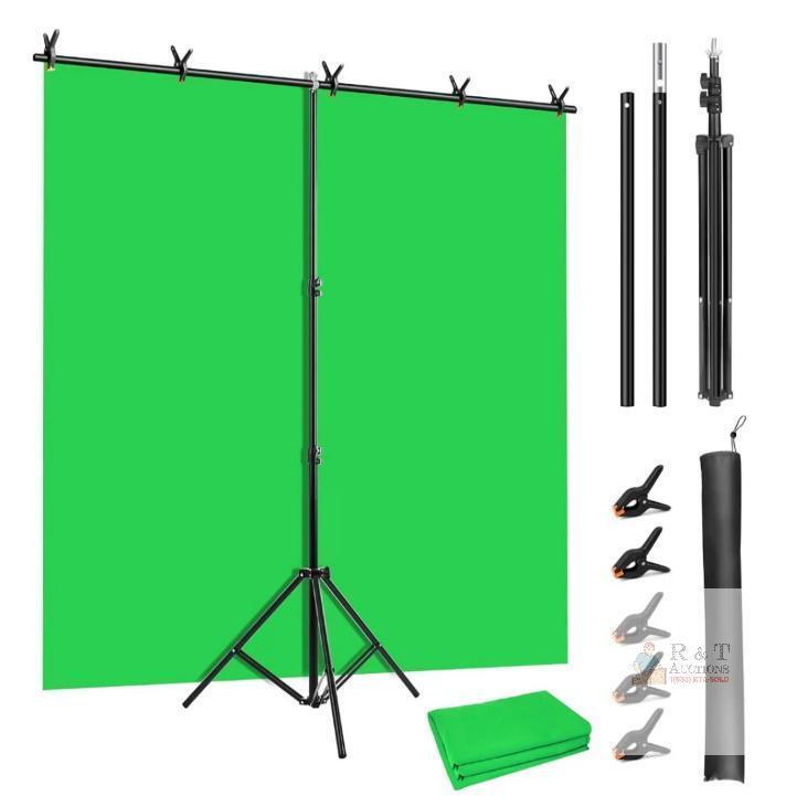 NEW Neewer 66600139 Green Screen Backdrop Kit with Adjustable T-shape Stand, 5x8 ft, Aluminum Alloy Frame