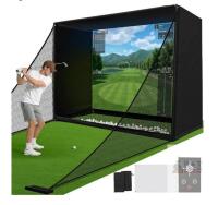 NEW GYMMALL 10 x 8 Golf Simulator Enclosure with Impact Screen, Shank Net, and Target Cloth
