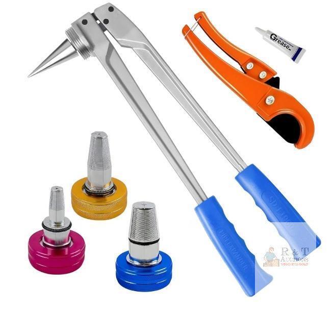 NEW PEX Tube Expansion Tool Kit, 1/2" 3/4" 1" Heads, Pipe Cutter, ASTM F1960, Propex Compatible