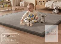NEW 79"x59" Grey Memory Foam Baby Play Mat with Non-Slip Backing