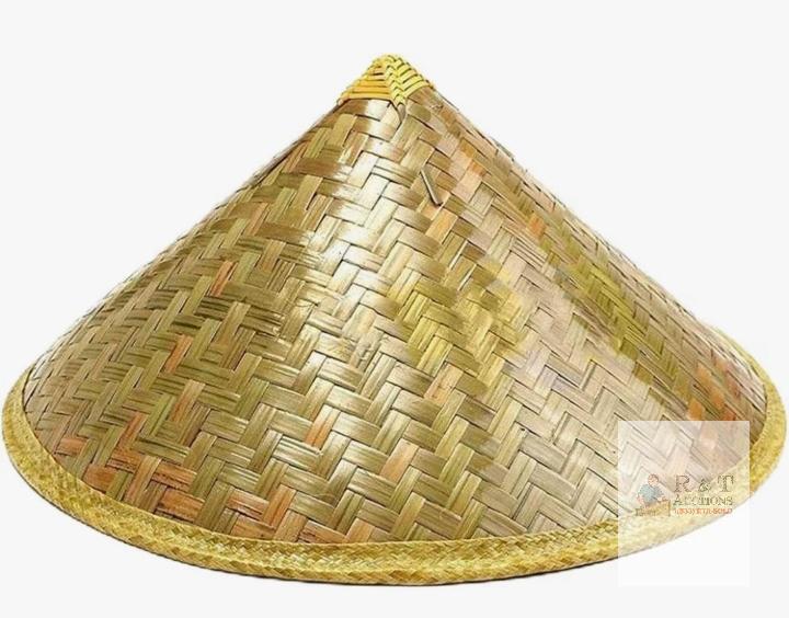 New - FIbpuzc Chinese Straw Hat, Conical Asian Bamboo Hat, Sun Protective Rice Field Hat, Breathable Wide Brimmed Cosplay Coolies Cap