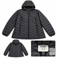 NEW HHE 3X Black Hooded Puffer Jacket with Multiple Zip Pockets