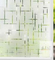 NINETREX Frosted Cross Window Privacy Film, Static Cling Vinyl, UV Blocking, Removable