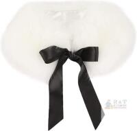 New Women Fall Winter Warm Soft Faux Fur Collar Scarf Self Tie Warp Neck Warmer,Ribbon White,One Size