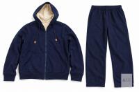 NEW Children's Size 6 Navy Blue Hoodie and Sweatpants Set with Faux Shearling-Lined Hood