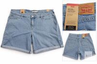 new Levi's Women's Mid-Length Denim Shorts, Size 22W, Light Blue, Hypersoft ECOVERO Fabric