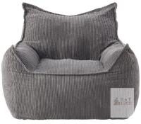 NEW EBENCHICO Giant Bean Bag Chair with Armrests, Grey Corduroy, 39.3"x35.4"x32.6"