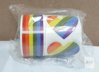 NEW FEBSNOW LGBTQ Pride Rainbow Stickers Roll, 500 Heart & Rectangle Labels, 2"x2", Self-Adhesive