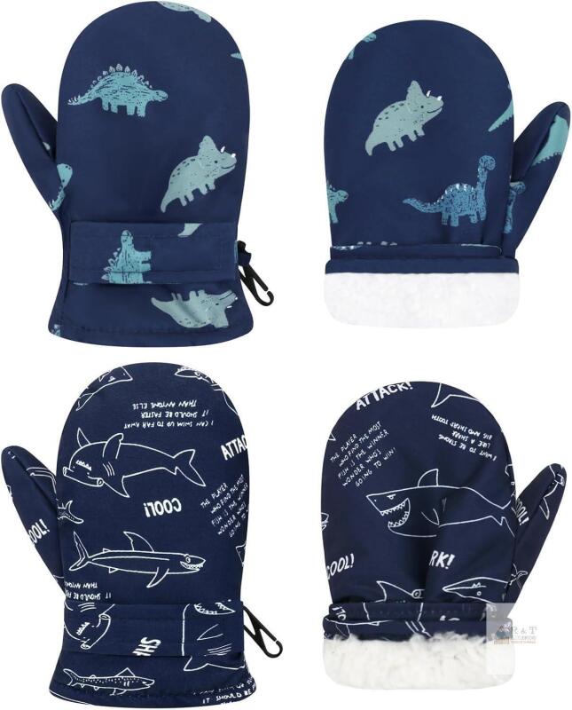 2 New Pair Sarfel Toddler Mittens Waterproof Toddler Winter Gloves Toddler