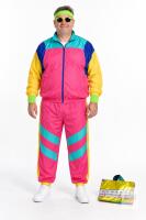 NEW Kicpot 80s Costume Tracksuit, 2XL, Pink/Turquoise, Includes Accessories