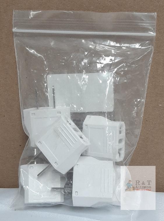 NEW European to US Plug Adapter, 6 Pack, White, Type C/E/F to Type A/B, Model X004MJM8B5