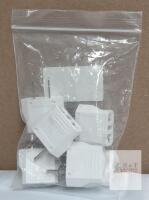 NEW European to US Plug Adapter, 6 Pack, White, Type C/E/F to Type A/B, Model X004MJM8B5