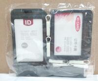 ID Badge Holders, Model 8601/BXY-005-1-CA, Black, 6 Pieces, Plastic, Portrait & Landscape