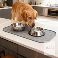 New Silicone Pet Mat, Spill-Proof Slide Mat, Slow Feeding, Easy Clean, For Cats Dogs, Defend Spill Slide, Pet Dining Pad Hzhnb | Silica Gel, Gray