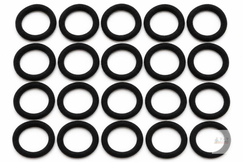 NEW 20 Black Seamless Nylon Hair Ties &ndash; 4 cm