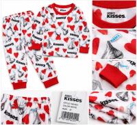 NEW Hershey&rsquo;s Kisses Toddler Pajama Set, 3T, Long Sleeve, Style K289297HY, White, 2-Piece, NWT
