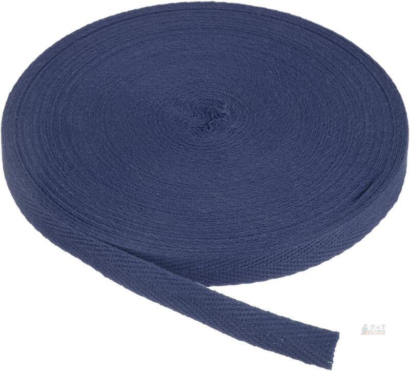 New Cotton Twill Tape 3/8 Inch 25 Yards Midnight Blue | Cotton Ribbon Bias Binding