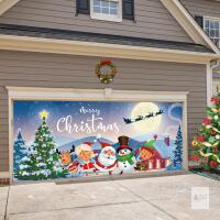 New Garage Door Banner, 400 x 180 cm, Garage Door Decoration Christmas with Copper Eyelets and Rope, Christmas Decoration for Garage, Patio, Garden, Fence