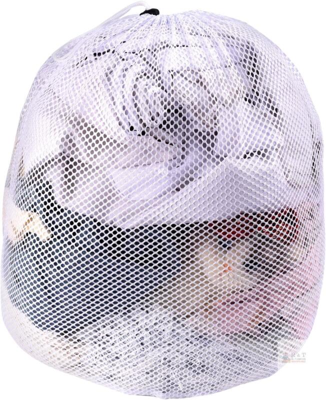 New 20x24 Inch Mesh Laundry Bag with Drawstring, Machine Washable White