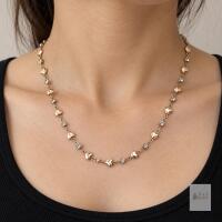 New title Gold-Tone Heart & Clear Rhinestone Necklace