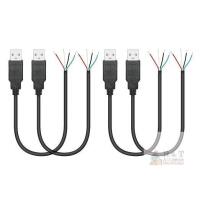 New 4Pcs Short USB A Male 4 Pin Bare Wire 11inch,USB 5V/2A 4 Pin Pigtail Open End Power and Data Cable,for USB Equipment Installed or Replacement Repair DIY Cable