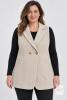 New Size L Happy Sailed Women&rsquo;s Beige Herringbone Longline Blazer Vest &ndash; Size L