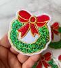 3 New Sequin Christmas Wreath Iron-On Patch: DIY Applique - 2
