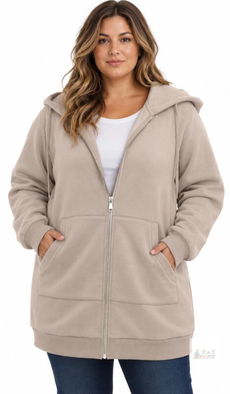 New Size 3XL KISSMODA Womens Casual Long Hoodie Zip Up Jacket Sweater Top Winter Cloth