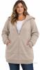 New Size 3XL KISSMODA Womens Casual Long Hoodie Zip Up Jacket Sweater Top Winter Cloth