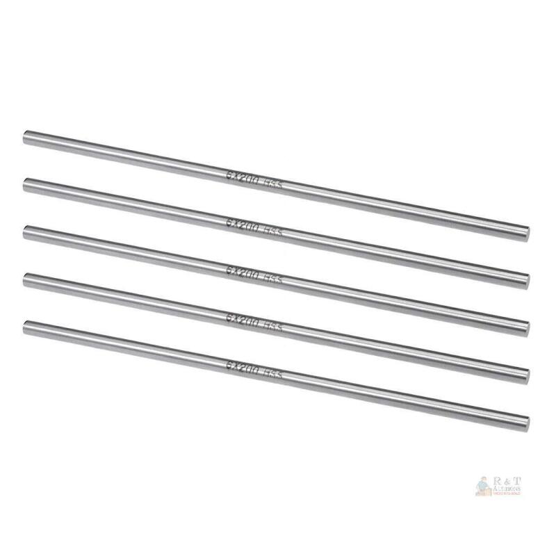 New uxcell Round Steel Rod, 6mm HSS Lathe Bar Stock Tool 200mm Long, for Shaft Gear Drill Lathes Boring Machine Turning Miniature Axle, Cylindrical Pin DIY Craft Tool, 5pcs