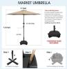 NEW wikiwiki 9FT Patio/Market Umbrella with Sandbag Base, Beige - 2