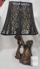 Driftwood Base & Metal Shade Lamp , 25" Tall . Needs to be rewired .