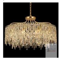NEW HANLY 8860-D71 Modern Gold Crystal Chandelier, 28" x 17", 10-Light, E12 Base