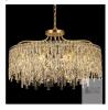 NEW HANLY 8860-D71 Modern Gold Crystal Chandelier, 28" x 17", 10-Light, E12 Base
