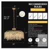 NEW HANLY 8860-D71 Modern Gold Crystal Chandelier, 28" x 17", 10-Light, E12 Base - 4
