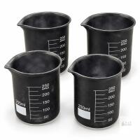 Lot of 4 Ashland Gothic Garden Matte Black Glass Beakers, 250 mL