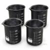 Lot of 4 Ashland Gothic Garden Matte Black Glass Beakers, 250 mL