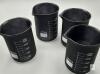 Lot of 4 Ashland Gothic Garden Matte Black Glass Beakers, 250 mL - 4
