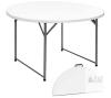 NEW 48" Round Folding Table with Carrying Handle, HDPE Top, Powder-Coated Steel Frame