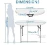 NEW 48" Round Folding Table with Carrying Handle, HDPE Top, Powder-Coated Steel Frame - 2