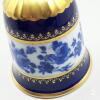 Elegant Cobalt Blue Porcelain Bell with Gold Floral Motif and Ornate Handle - 4