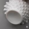 Fenton Hobnail Milk Glass Basket with Ruffled Edge and Solid Handle Approx 8in tall - 6