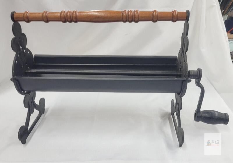 Steel Metal Newspaper Log Roller . Measures 17" Long