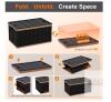 NEW Citylife 64L Collapsible Storage Bins with Lids, 23.3"x15.3"x12", Set of 2, Stackable, Black/Brown - 2