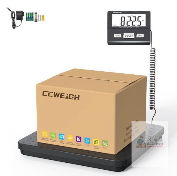 NEW CCWEIGH Digital Shipping Scale 440 lb Capacity, 11.8" Platform, LCD Display, AC Adapter Included