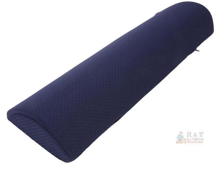NEW Ergonomic Half Moon Bolster Pillow 23"x8" Dark Blue, Soft Memory Foam, Leg Knee Support - Model 2026