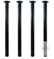 NEW QLLY 32" Adjustable Black Metal Desk Legs, Set of 4, Steel, 2" Diameter, Powder Coated, 220 lb Capacity